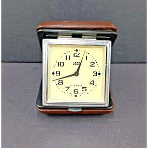 Vega Travelling Alarm Clock-11 Jewels-Made In The Former USSR-Vintage-Works Well